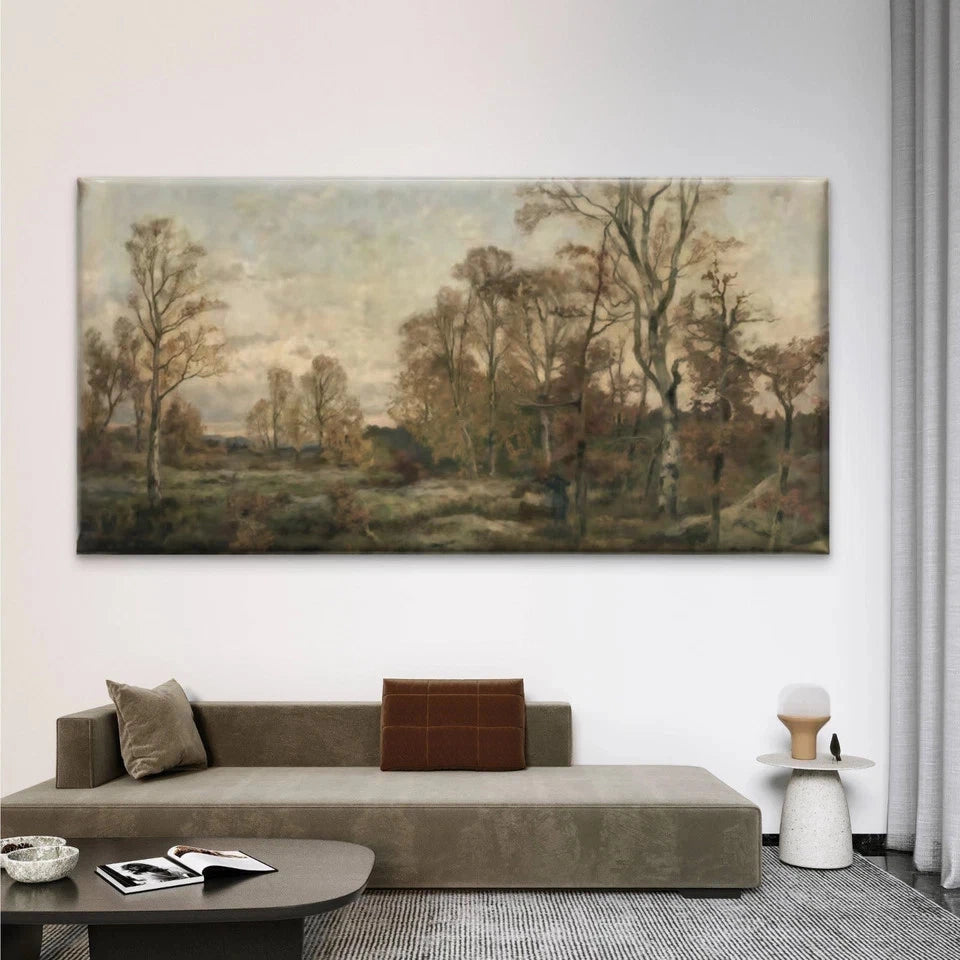 Autumn Forest Landscape Wall Art Canvas Office Home Room Framed 120x60cm