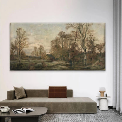 Autumn Forest Landscape Wall Art Canvas Office Home Room Framed 120x60cm