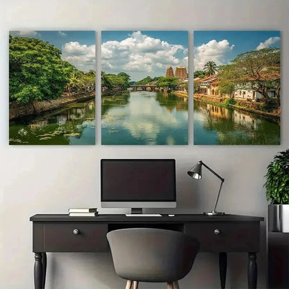 3pcs Sri Lanka Travel South Asia Perfect Wall Art Set Canvas Framed 50x70cm - High Quality Print 100% Australian Made Wall Canvas Ready to Hang
