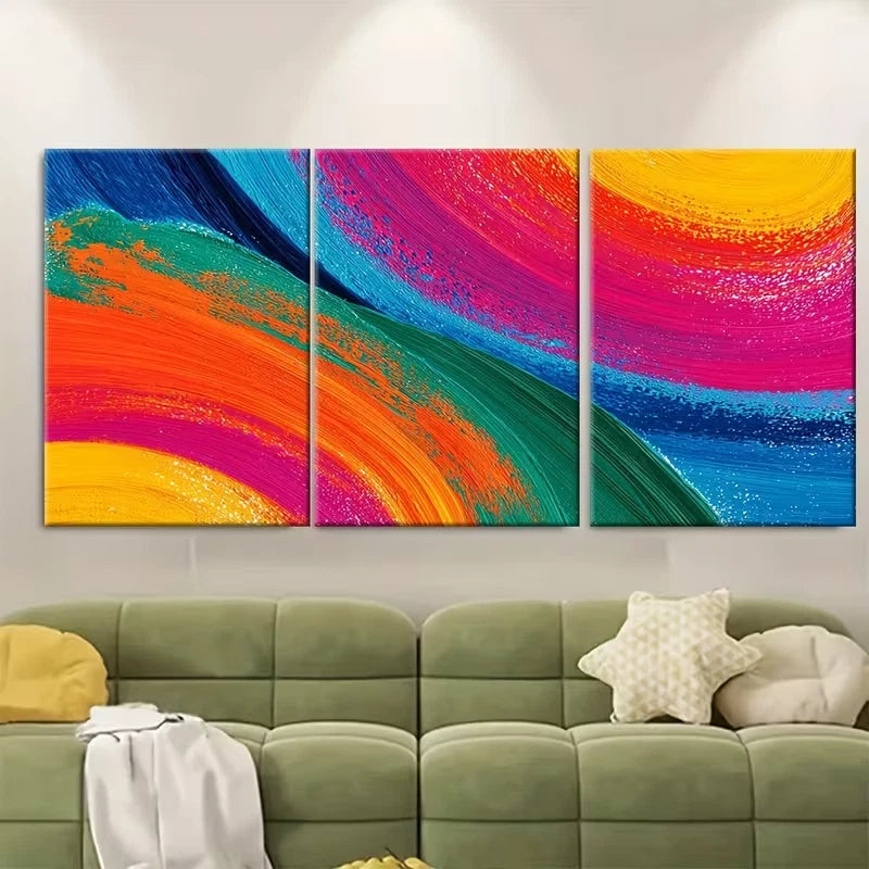 3pcs Abstract Multi-Panel Painting Metal Print Ready to Hang Art - Bella Home Decor