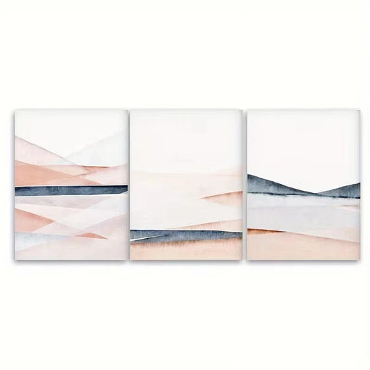 3pcs Watercolor Abstract, Modern Minimalist Wall Art Set Canvas Framed 50x70cm - High Quality Print 100% Australian Made Wall Canvas Ready to Hang