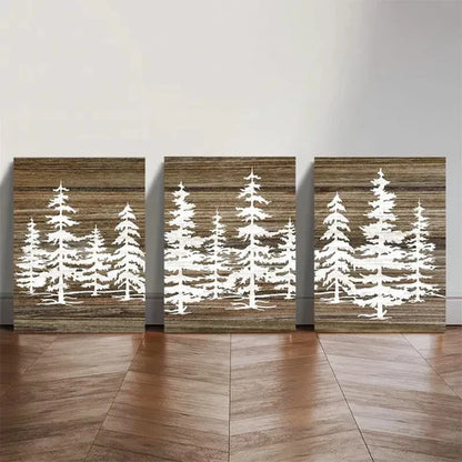 3pcs Pine Tree Forest Wall Art Set Canvas Unframed - High Quality Print 100% Australian Made Wall Canvas