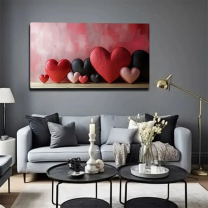 Multi-Color Heart Design Decor Wall Art Canvas Office Home Room Framed 120x60cm