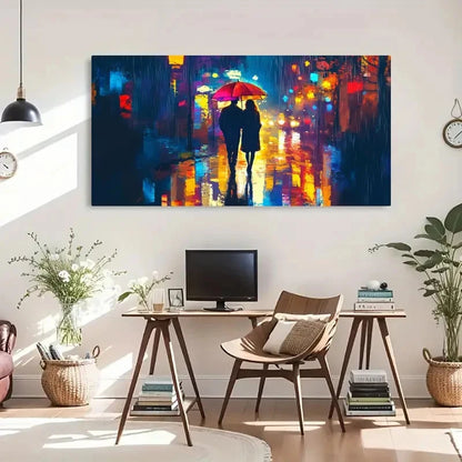 Couple Neon Light Décor Wall Art Canvas Office Home Room Framed 120x60cm