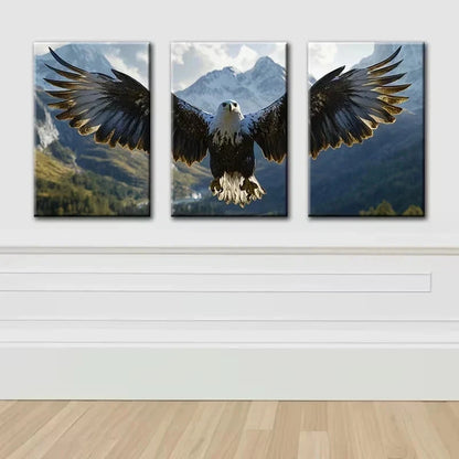3pcs Majestic Eagle Nature-Inspired Metal Print Ready to Hang Art