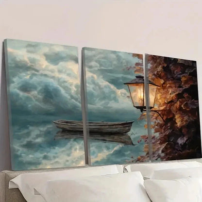 3pcs Simulation Oil Painting Wall Art Set Canvas Framed 40x60cm - High Quality Print 100% Australian Made Wall Canvas Ready to Hang