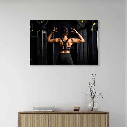 Gym Motivation Back Muscle Woman 5mm Plastic Poster Ready to Hang 90x60cm