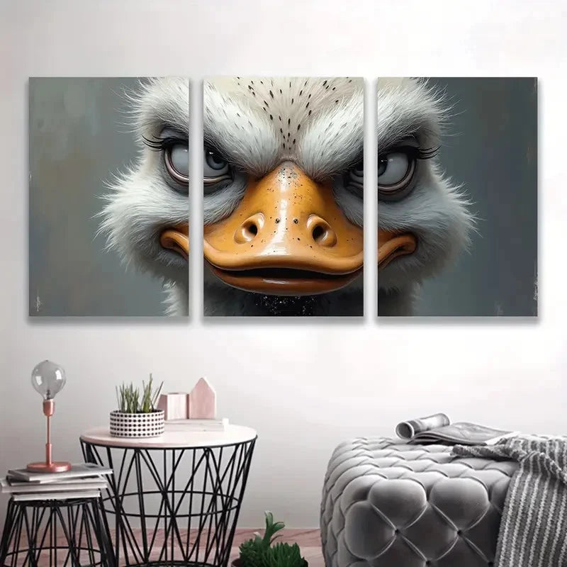 3pcs Closure of Ostrich Painting  Wall Art Set Canvas Framed 40x60cm - High Quality Print 100% Australian Made Wall Canvas Ready to Hang - Bella Home Decor