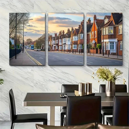 3pcs Vibrant England Travel Posters Perfect Wall Art Set Canvas Framed 50x70cm - High Quality Print 100% Australian Made Wall Canvas Ready to Hang