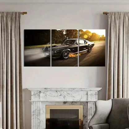 3pcs Classic Sports Car Supercar Retro Wall Art Set Canvas Framed 40x60cm - High Quality Print 100% Australian Made Wall Canvas Ready to Hang
