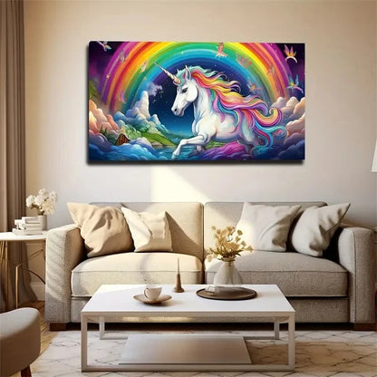 Majestic & Rainbow Wall Art Canvas Office Home Room Framed 120x60cm