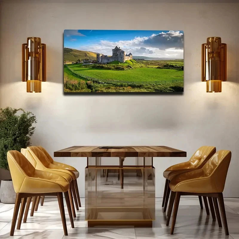 Castle On The Prairie Wall Art Canvas Office Home Room Framed 120x60cm