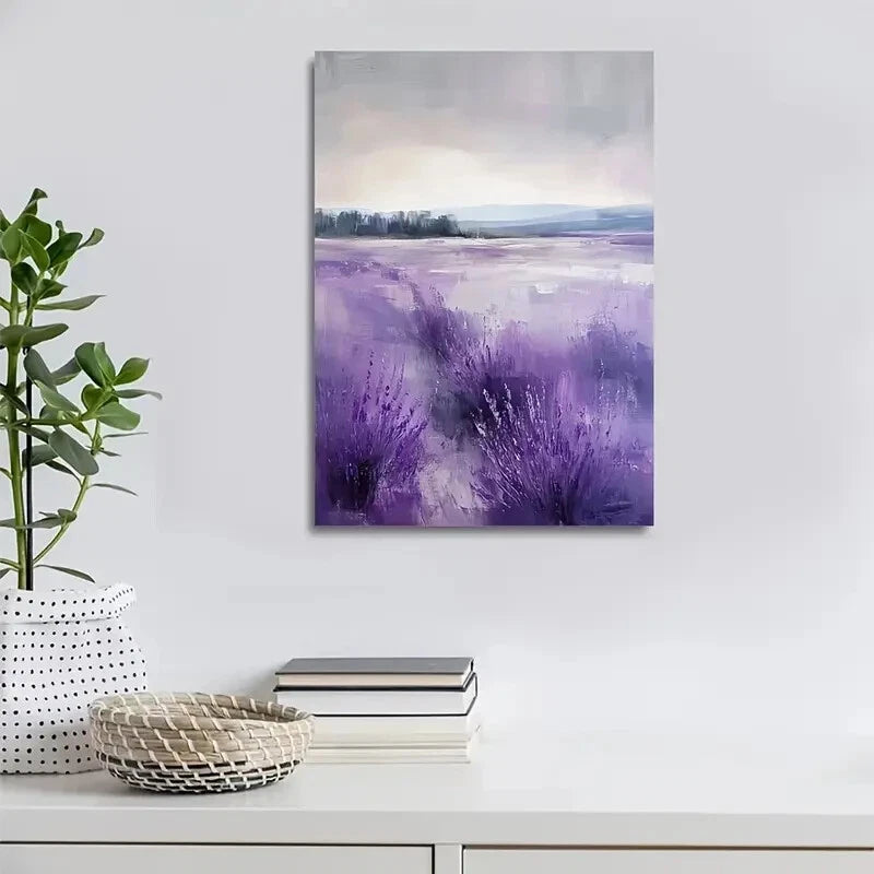Beautiful Lavender Suitable Painting 40x60cm Metal Print Ready to Hang - Bella Home Decor