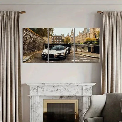 3pcs Bugatti Supercar Cool Car Wall Art Canvas Unframed - High Quality Print 100% Australian Made Wall Canvas - Bella Home Decor