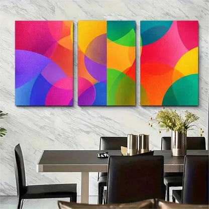 3pcs Color Block Colorful Abstract Perfect Wall Art Set Canvas Framed 50x70cm - High Quality Print 100% Australian Made Wall Canvas Ready to Hang - Bella Home Decor