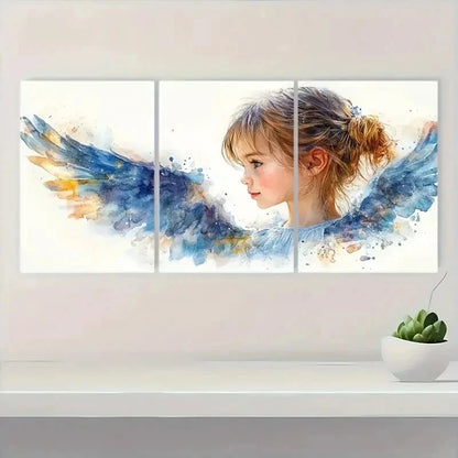 3pcs Wings & Floral Design C   Wall Art Set Canvas Framed 40x60cm - High Quality Print 100% Australian Made Wall Canvas Ready to Hang - Bella Home Decor