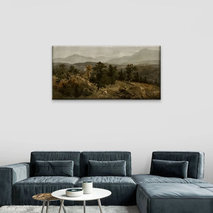 Mountains Trees Forest Wall Art Canvas Office Home Room Framed 120x60cm