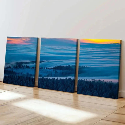 3pcs Serene Forest & Sunset Landscape Wall Art Set Canvas Framed 50x70cm - High Quality Print 100% Australian Made Wall Canvas Ready to Hang - Bella Home Decor