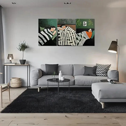 3pcs Abstract Restful Aesthetic Metal Print Ready to Hang Art - Bella Home Decor
