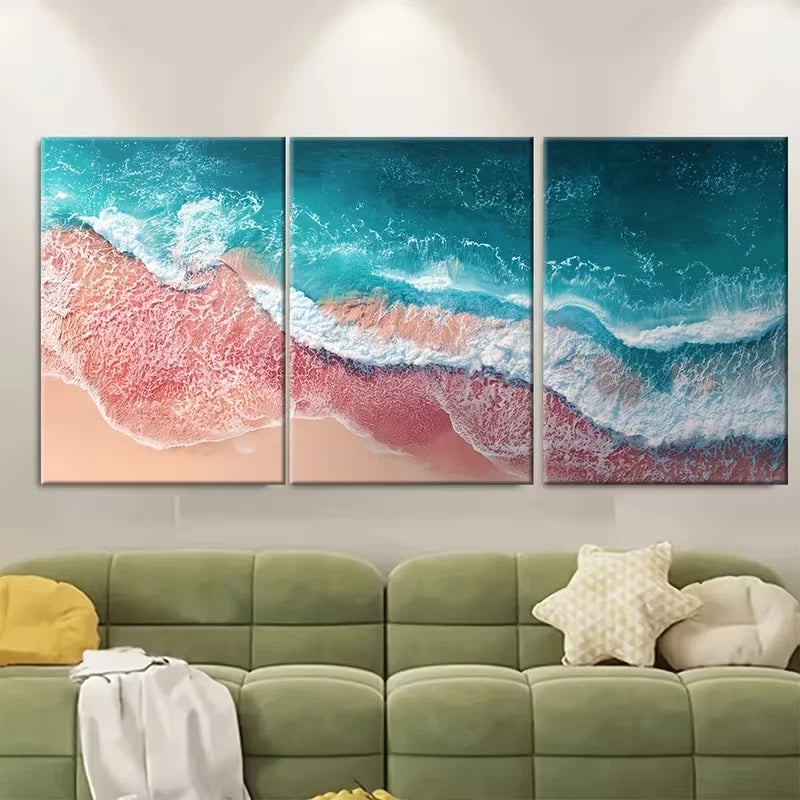 3pcs Sun Salt And Sea Aura Metal Print Ready to Hang Art