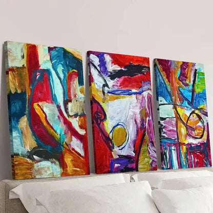 3pcs Colorful Dynamic Graffiti Style Wall Art Canvas Unframed - High Quality Print 100% Australian Made Wall Canvas - Bella Home Decor