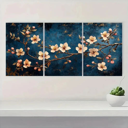 3pcs Gogh Inspired Floral Blossom Design Wall Art Canvas Unframed – High Quality Print 100% Australian Made Wall Canvas - Bella Home Decor
