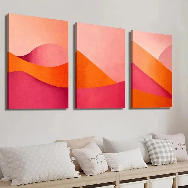 3pcs Trendy And Energetic Girly Décor Perfect Wall Art Set Canvas Framed 50x70cm - High Quality Print 100% Australian Made Wall Canvas Ready to Hang - Bella Home Decor