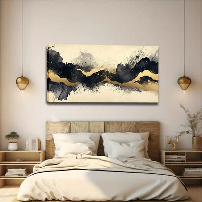 Abstract Watercolor Style Wall Art canvas office home room framed 120x60cm - Bella Home Decor