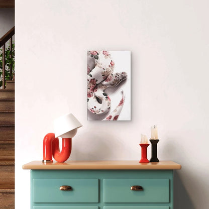 Floral Snake Oil Painting 60x90cm Metal Print Ready to Hang