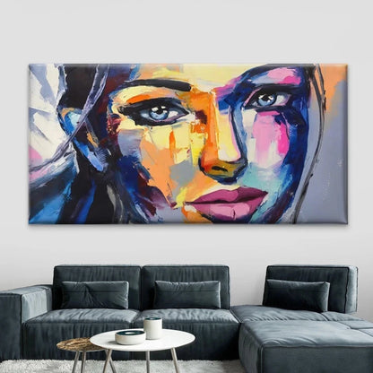 Abstract Colorful Portrait Wall Art Canvas Office Home Room Framed 120x60cm