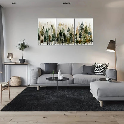 3pcs Abstract Forest Nature Scenery Metal Print Ready to Hang Art - Bella Home Decor