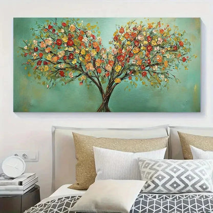 Vibrant Blossom Tree Minimalist Wall Art Canvas Office Home Room Framed 120x60cm