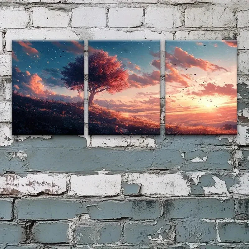 3pcs Abstract Vibrant Natural Scenery Wall Art Set Canvas Framed 50x70cm - High Quality Print 100% Australian Made Wall Canvas Ready to Hang