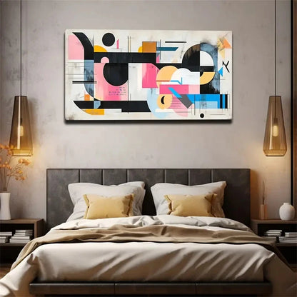 Vibrant Minimalist Design Wall Art Canvas Office Home Room Framed 120x60cm