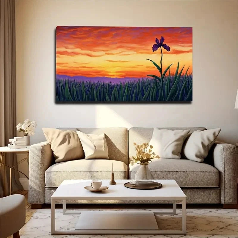 Solitary Flower Modern Wall Art Canvas Office Home Room Framed 120x60cm