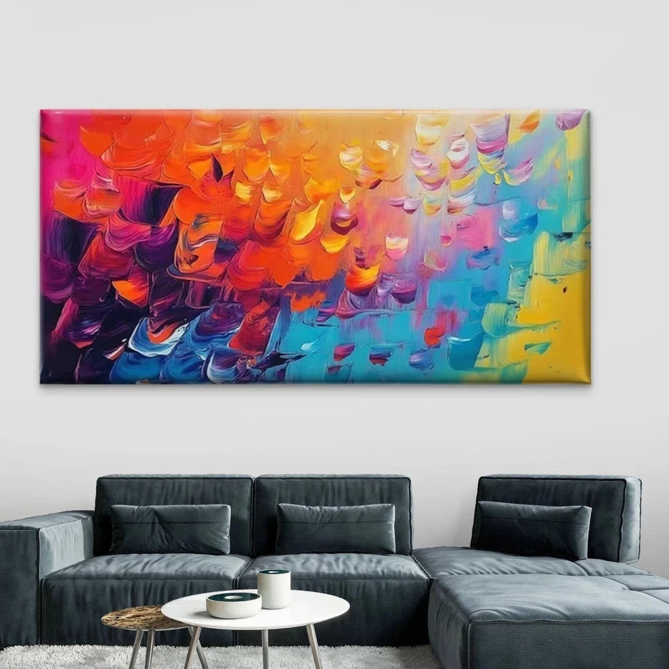 Abstract Multicolor Painting Wall Art Canvas Office Home Room Framed 120x60cm