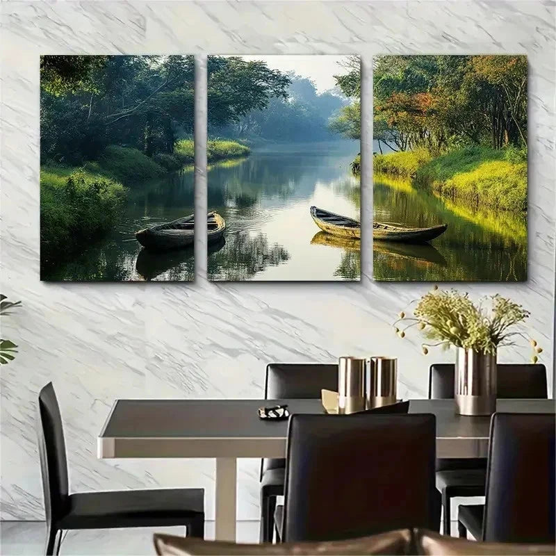 3pcs Bangladesh Travel Bangladesh Perfect Wall Art Set Canvas Framed 50x70cm - High Quality Print 100% Australian Made Wall Canvas Ready to Hang - Bella Home Decor