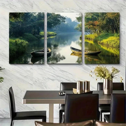 3pcs Bangladesh Travel Bangladesh Perfect Wall Art Set Canvas Framed 50x70cm - High Quality Print 100% Australian Made Wall Canvas Ready to Hang - Bella Home Decor