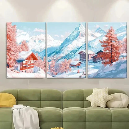 3pcs Switzerland Zermatt Travel Perfect  Wall Art Set Canvas Unframed - High Quality Print 100% Australian Made Wall Canvas