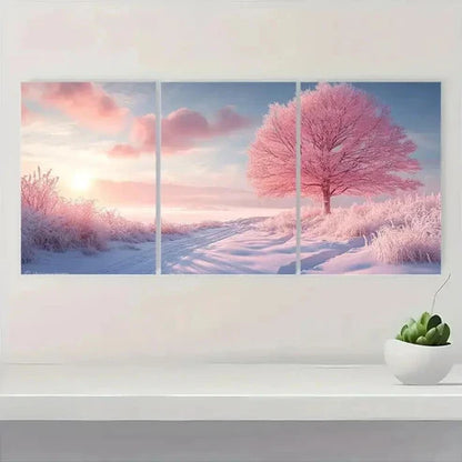 3pcs Frosty Morning Snowy Landscape Wall Art Canvas Unframed - High Quality Print 100% Australian Made Wall Canvas - Bella Home Decor