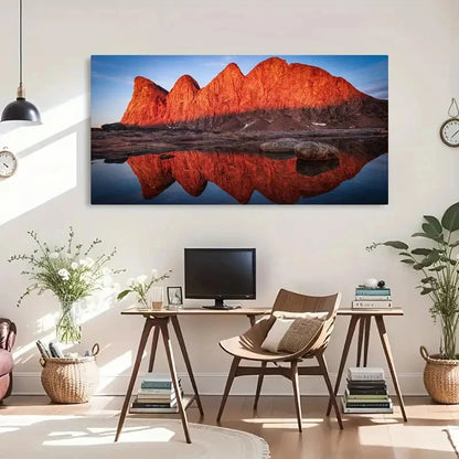 Bjorne Island Sunrise Greenland Wall Art Canvas Office Home Room Framed 120x60cm