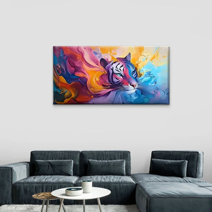 Colorful Tiger Abstract Wall Art Canvas Office Home Room Framed 120x60cm
