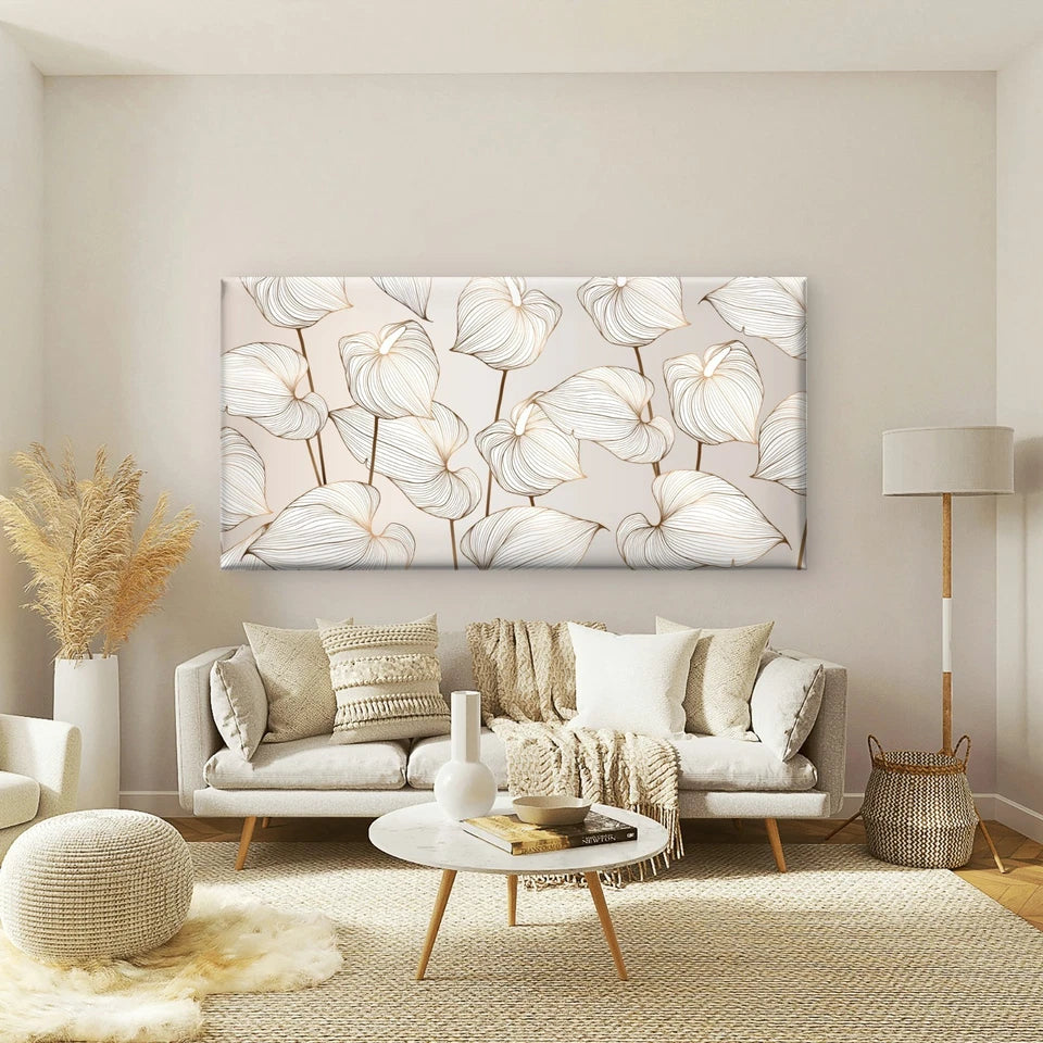 Floral Vector Background Design Wall Art Canvas Office Home Room Framed 120x60cm - Bella Home Decor