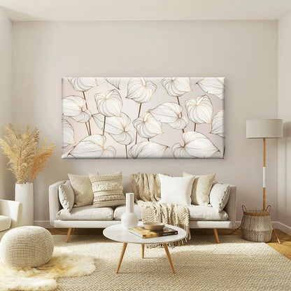 Floral Vector Background Design Wall Art Canvas Office Home Room Framed 120x60cm - Bella Home Decor