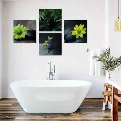 4pcs Deco Floral Canvas Wall Art Set Wall Art Canvas Framed