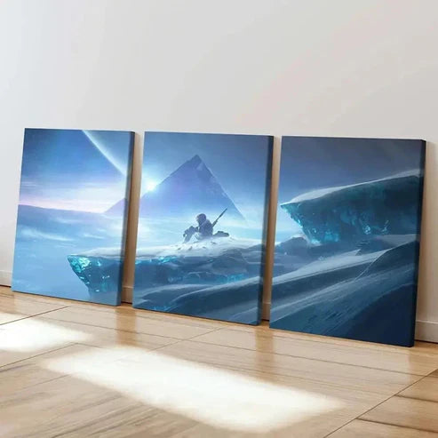 3pcs Sci-Fi Art with Pyramids and Swords Wall Art Canvas Unframed – High Quality Print 100% Australian Made Wall Canvas