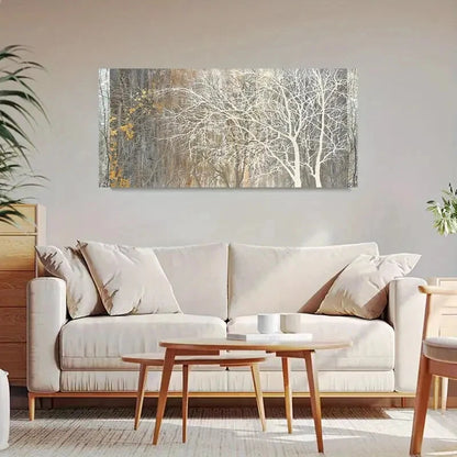 Modern Vintage Birch Tree wall canvas office home room framed 120x60cm - Bella Home Decor