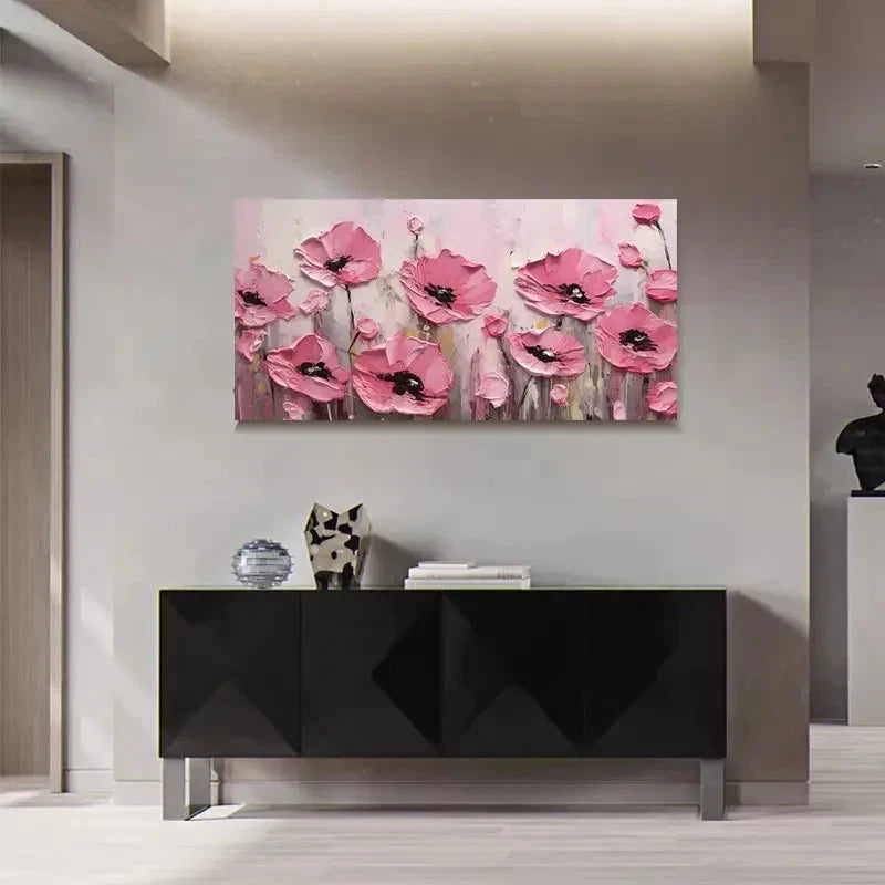 Abstract Pink Rose Flower Wall Art Canvas Office Home Room Framed 120x60cm