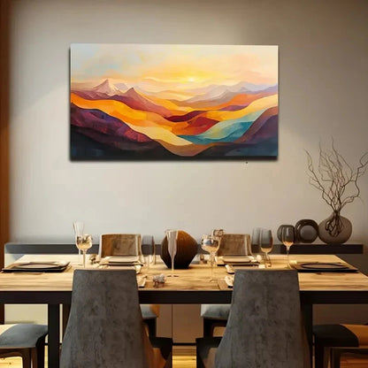 Abstract Mountain Landscape Wall Art Canvas Office Home Room Framed 120x60cm