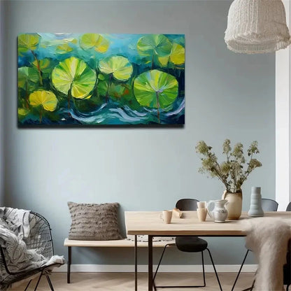 Green For Lotus Leaves Wall Art Canvas Office Home Room Framed 120x60cm